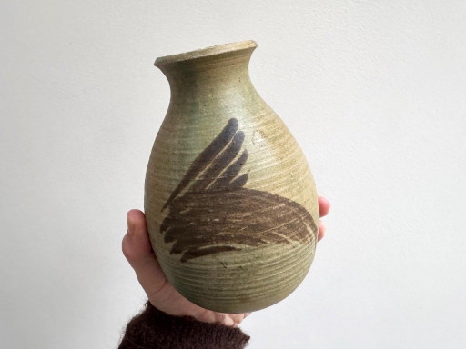 1x Vintage-Studio-Keramikvase mit Erdtönen, signiert – vazen, Ceramic (photo 2 of 5)