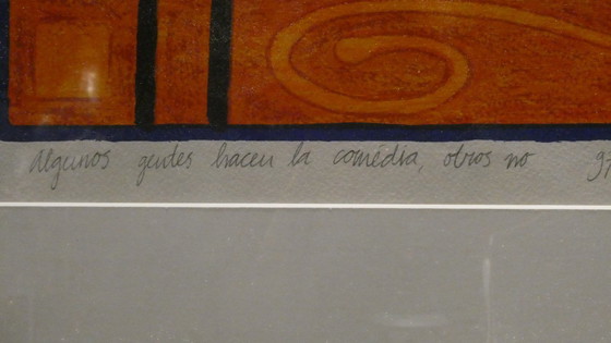 Image 1 of Clemens Briels Zeefdruk in Mooie Lijst - Algunos Gentes Hacen la Comedia, Otros No