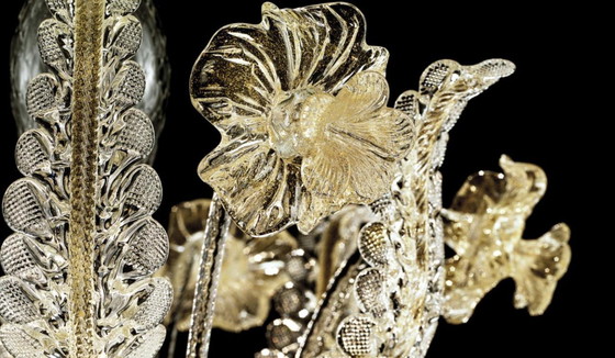 Image 1 of Barovier & Toso Agadir - Glazen kroonluchter met 12 lampen