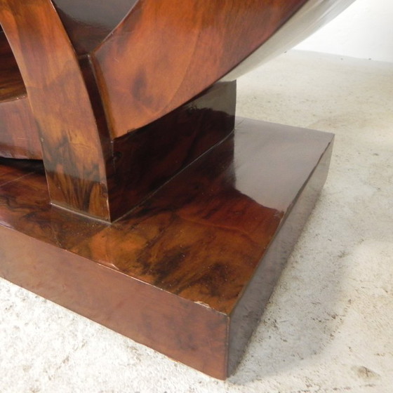 Image 1 of Art Deco style console table with different types of inlaid wood