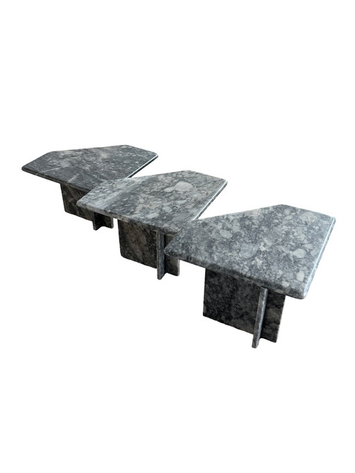 Vintage marmeren nesting tables, Italië 1970