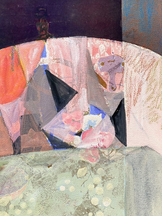 Image 1 of Dipinto espressionista ed erotico di N. Boéri Véfour. Francia, anni '90