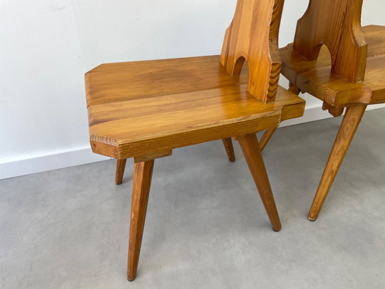 Vintage Brutalistische Eethoek – Tiroler Stijl (6 stoelen) – Eetkamerset, Wood (photo 6 of 18)