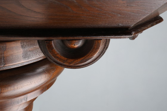 Image 1 of Consolle da parete in stile Art Déco del XIX secolo in rovere, Francia