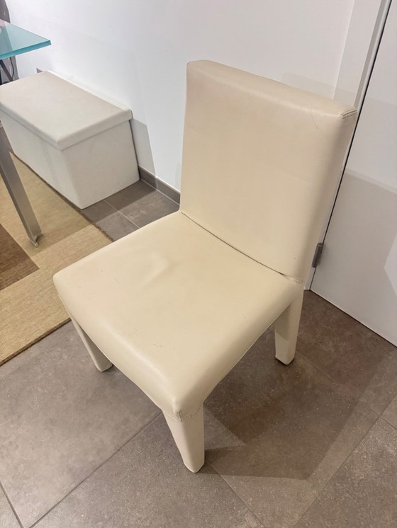 Image 1 of 6x B&B Italia Vol Au Vent design stoelen, Mario Bellini, wit leer