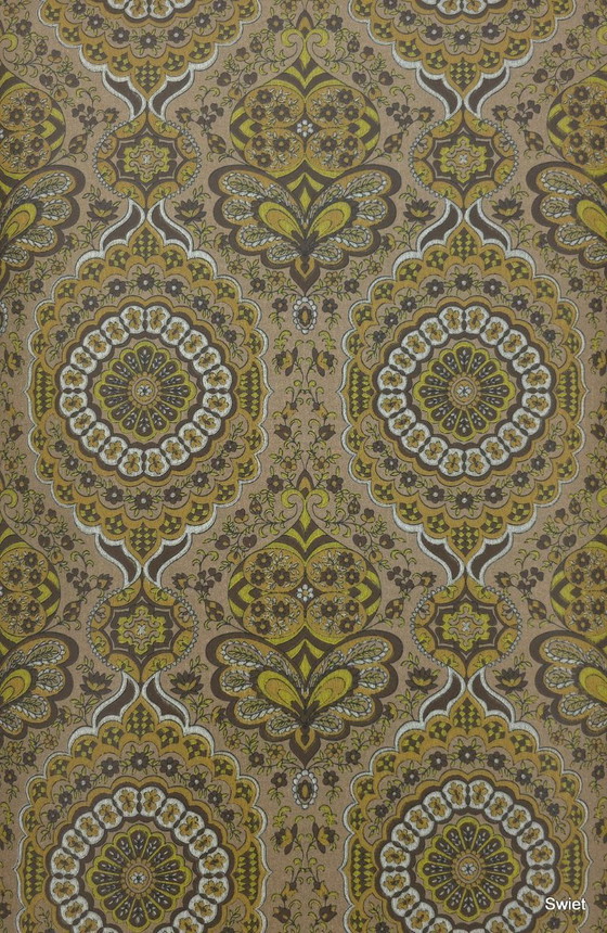 14296 Retro vintage baroque wallpaper brown yellow ocher gold – Wall decoration (photo 6 of 7)