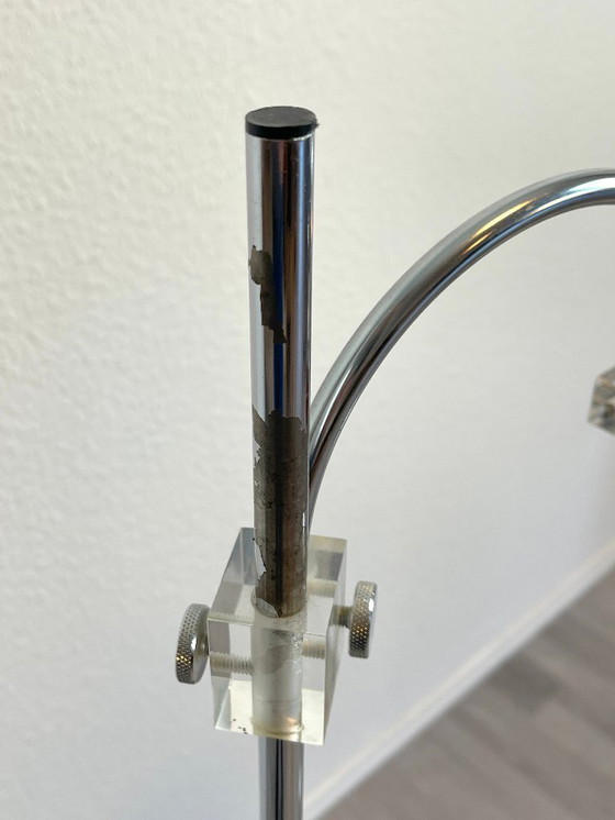 Image 1 of Space Age floor lamp, chrome, 2-light, globe spotlights