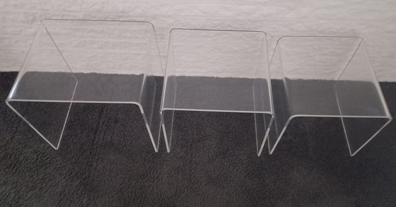 Image 1 of Mini,Mimi Set,3 Tables d'appoint,Plexi,Plastique,Translucide en forme de U