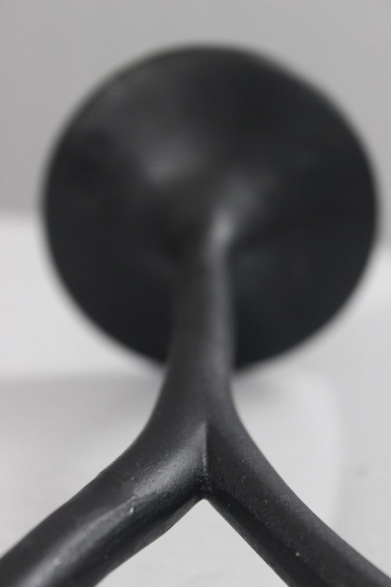 Image 1 of Candeliere vintage a due luci, design organico scandinavo, alluminio pressofuso, XX secolo