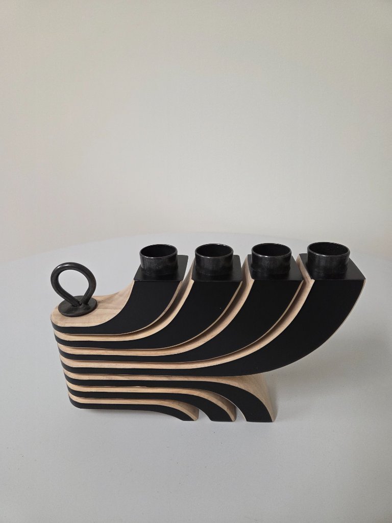 Bougeoir nordique à 4 branches noir par Jonas Grundell pour Design House Stockholm