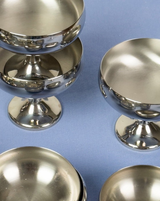 Image 1 of 24 tazze da portata vintage AMC in acciaio inossidabile con vassoio ovale