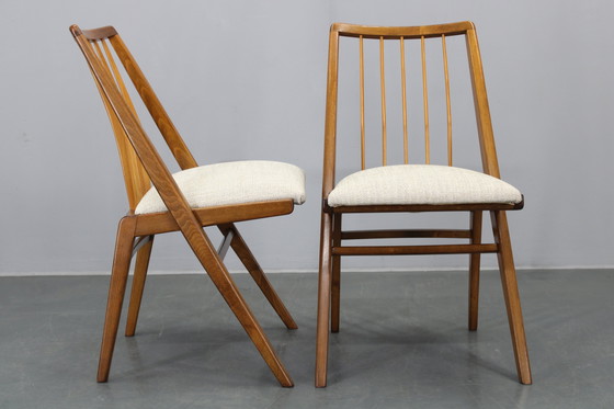 Image 1 of 1970 Ensemble de quatre chaises de salle à manger en hêtre, Allemagne de l'Ouest