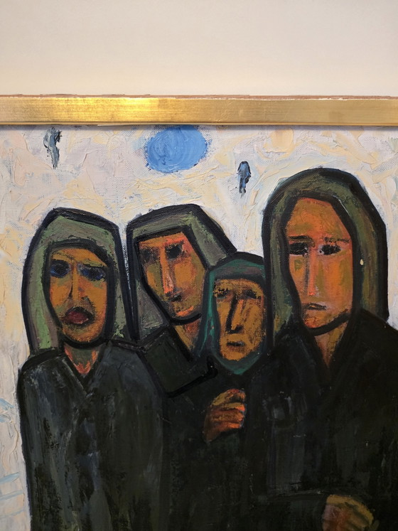 André Bulthé (1923–1996) – Portrait expressif de quatre figures – Huile sur toile – Peintures et dessins (photo 4 of 12)
