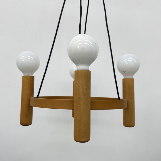 Image 1 of Vintage Domus Danish design hanging lamp chandelier , 1970s