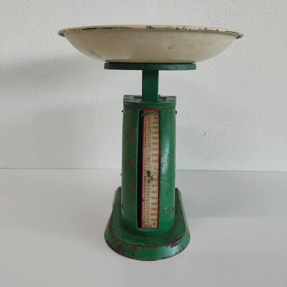 Vintage Effem Karat Keukenweegschaal – Groen Metaal – Jaren '40/'50 – Keukenaccessoires, Metal (photo 7 of 10)