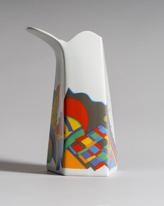 Image 1 of Rare Large Memphis‑Style Porcelain Vase by Barbara Brenner for Rosenthal, Thomas Atelier Collection, 1980s