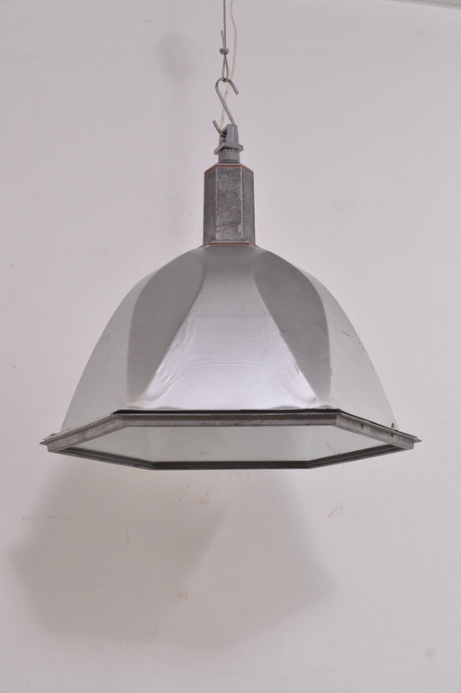Industrial design aluminum factory lamp 1950s