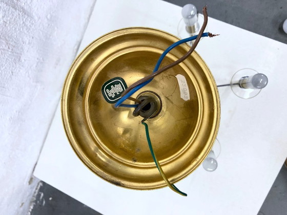 Image 1 of Lustre Sciolari, design des années 1970, laiton, chrome, verre