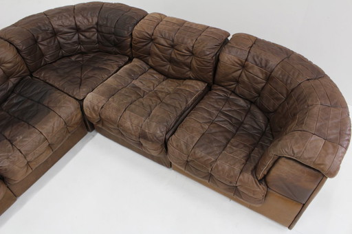 Vintage De Sede DS 11 modular bank patchwork leather 1970s