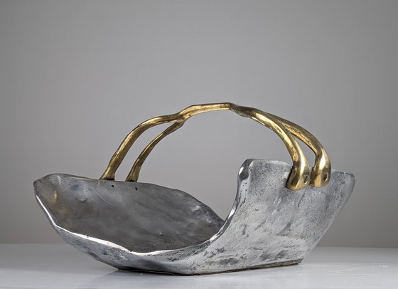 Image 1 of firewood holder by David Marshall, 1980s