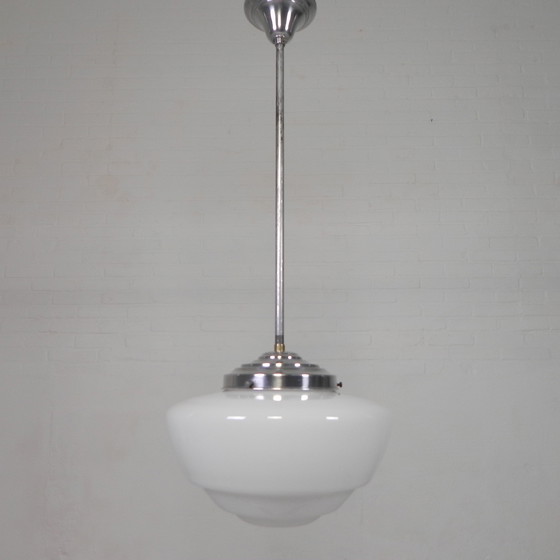 Image 1 of Art Deco Pendant Lamp With Stepped Glass Shade, Semlite Vsl, 1930s