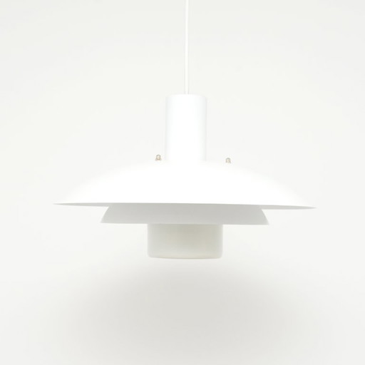 Weiße skandinavische Formlichtlampe, 1970er Jahre