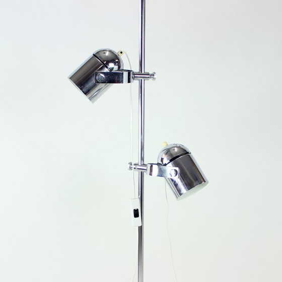 Lampada da terra vintage Combi Lux cromata con doppio faretto, Cecoslovacchia, anni '70 – Lidokov (photo 3 of 13)