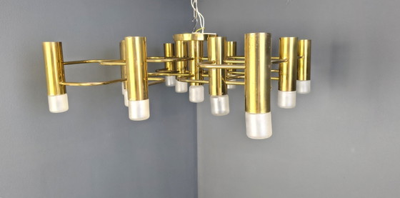Image 1 of Lustre Sciolari du milieu du siècle avec 13 points lumineux