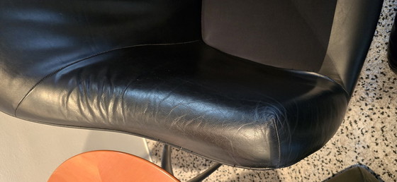 Image 1 of 2x Gerard Van Den Berg Sedeo Chaise en cuir noir Fauteuil design