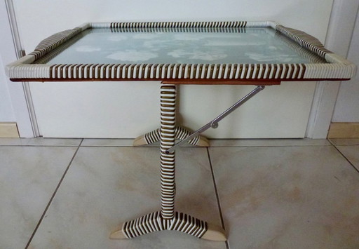 Quirky Vintage Side Table / Fireplace Screen / Tray From The 1950s