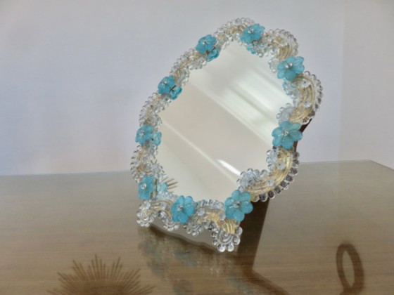 Specchio Veneziano in Vetro di Murano, Da Appoggiare o Appendere, 1950 – Murano Glass (photo 9 of 15)