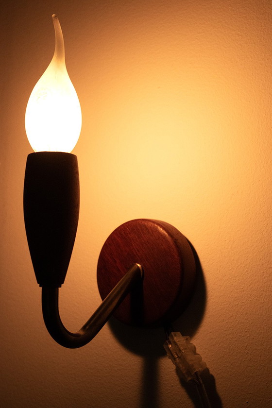 Image 1 of Teak-Wandlampen