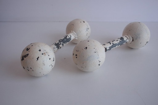 Set of Art deco Double Ball Dumbbells, 1930s.