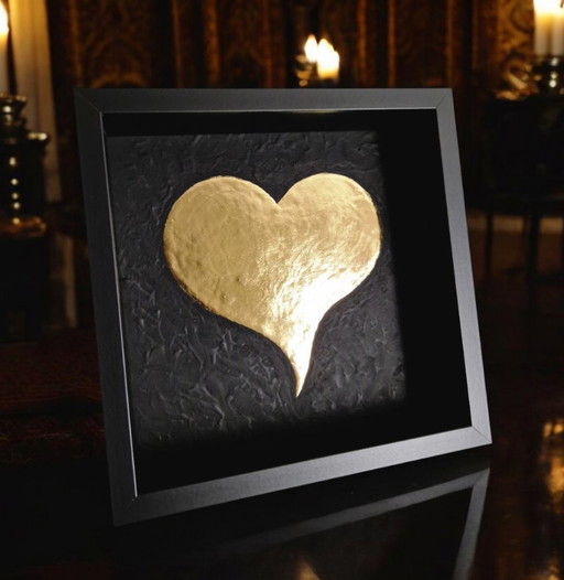 Heart of Gold 23kt gold plated artwork in frame from a limited edition