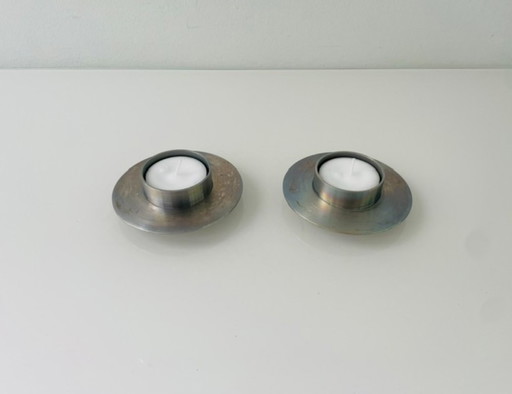 Set di 2 portacandele ZACK in acciaio inox – Design tedesco