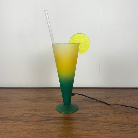 Image 1 of Cocktail Lamp with Straw and Lemon Slice, 90s