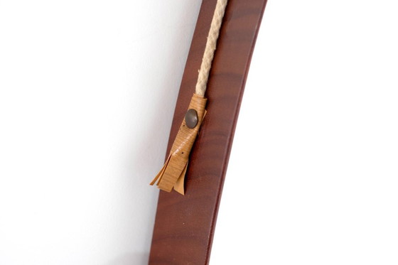 Image 1 of Vintage ovale houten spiegel, Italië, jaren 60.