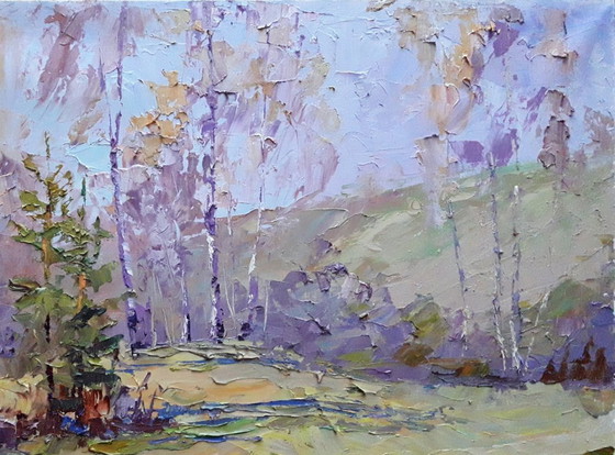Origineel olieverfschilderij Natuurlandschap Lentebos – Schilderijen & Tekeningen, Canvas (photo 4 of 8)