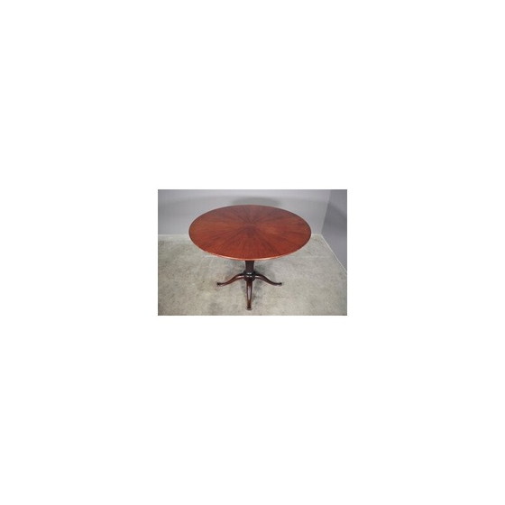 Image 1 of Vintage mahogany round coffee table by Paolo Buffa, 1950s