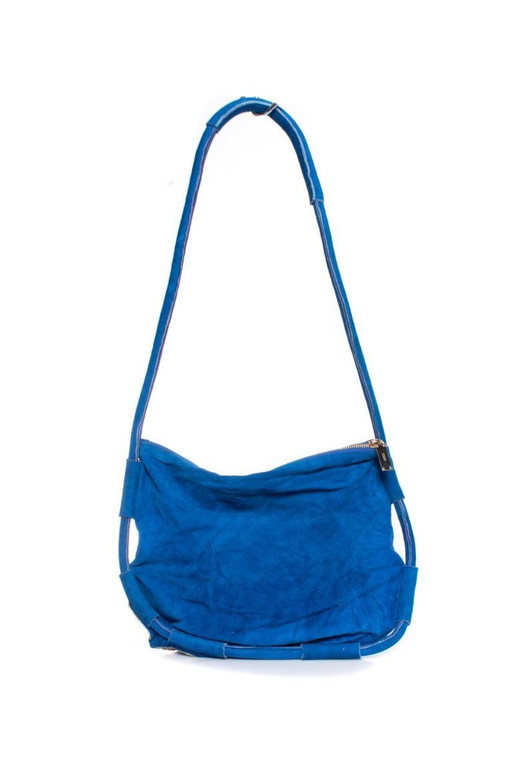 Borsa a tracolla Pucci in pelle scamosciata blu