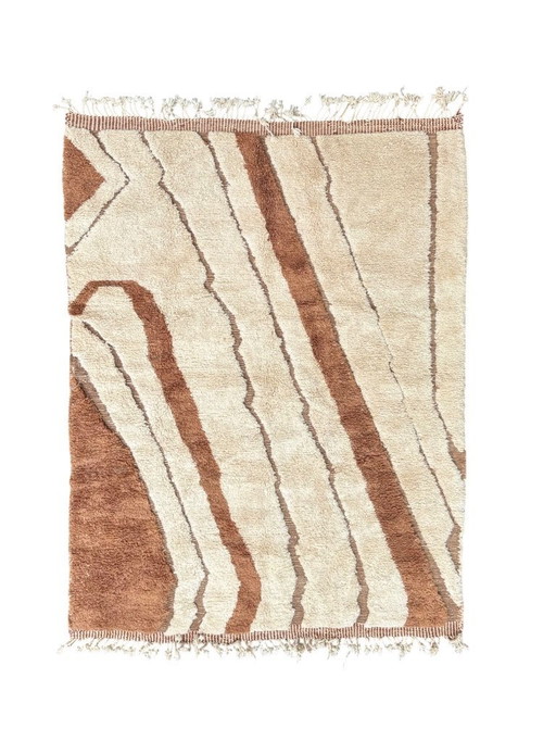 Berber Marokkaans Mrirt wollen tapijt 210x300 cm – Handgeweven neutraal Berber tapijt