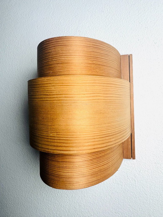 Image 1 of Set von Wandlampen aus Kiefernholzfurnier von Hans-Agne Jakobsson für AB Ellysett, Schweden, 1960er Jahre