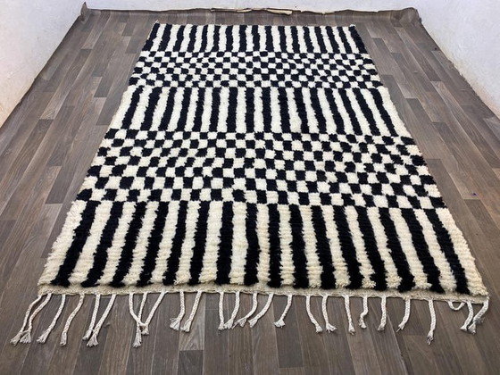 Large Berber Rug, Custom Made, White and Black, 3/4 M – Aime Té, Rugs & carpets, Wool (photo 3 of 5)