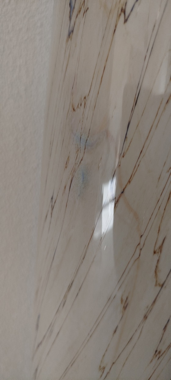 Image 1 of Monumental Makora Krosno Floor Vase – 100cm – 'Tiger Swirl' & Cobalt