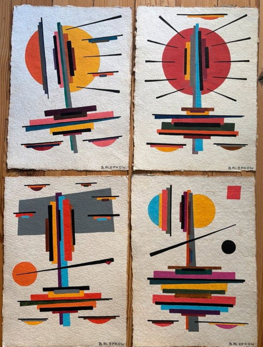 Boris Alepkow watercolor drawings – schilderijen tekeningen, Paper