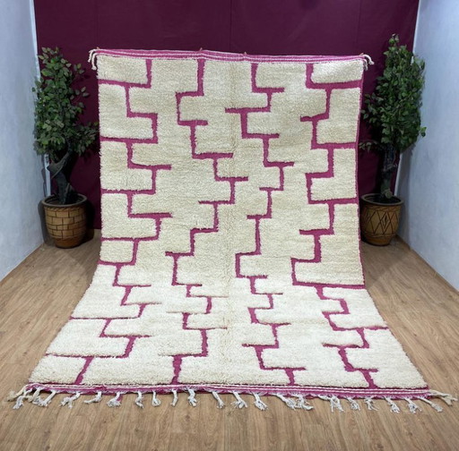 Handgemaakt Marokkaans gedecoreerd tapijt 250 cm x 150 cm