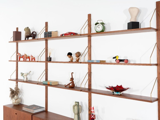 Modulaire wandkast van teakhout, Deens design, jaren 60, ontworpen door Rud Thygesen en Johnny Sørensen, (photo 7 of 21)