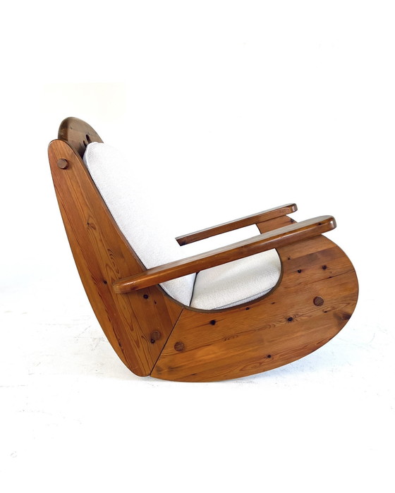 Image 1 of Sedia a dondolo brutalista, Wasa Möbel &#39;70