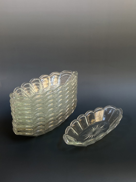 Image 1 of Servizio Brockwitz “Chicago” – Set di 10 ciotole ovali per cetrioli (Art Déco, 1936)