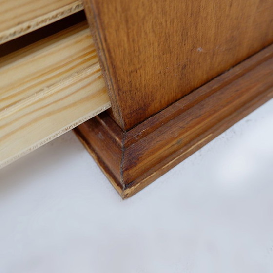 Image 1 of Vintage houten ordner met 22 laden, handgemaakt